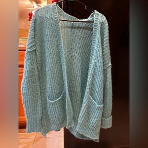Free People cardigan. Size XS. Turquoise color.